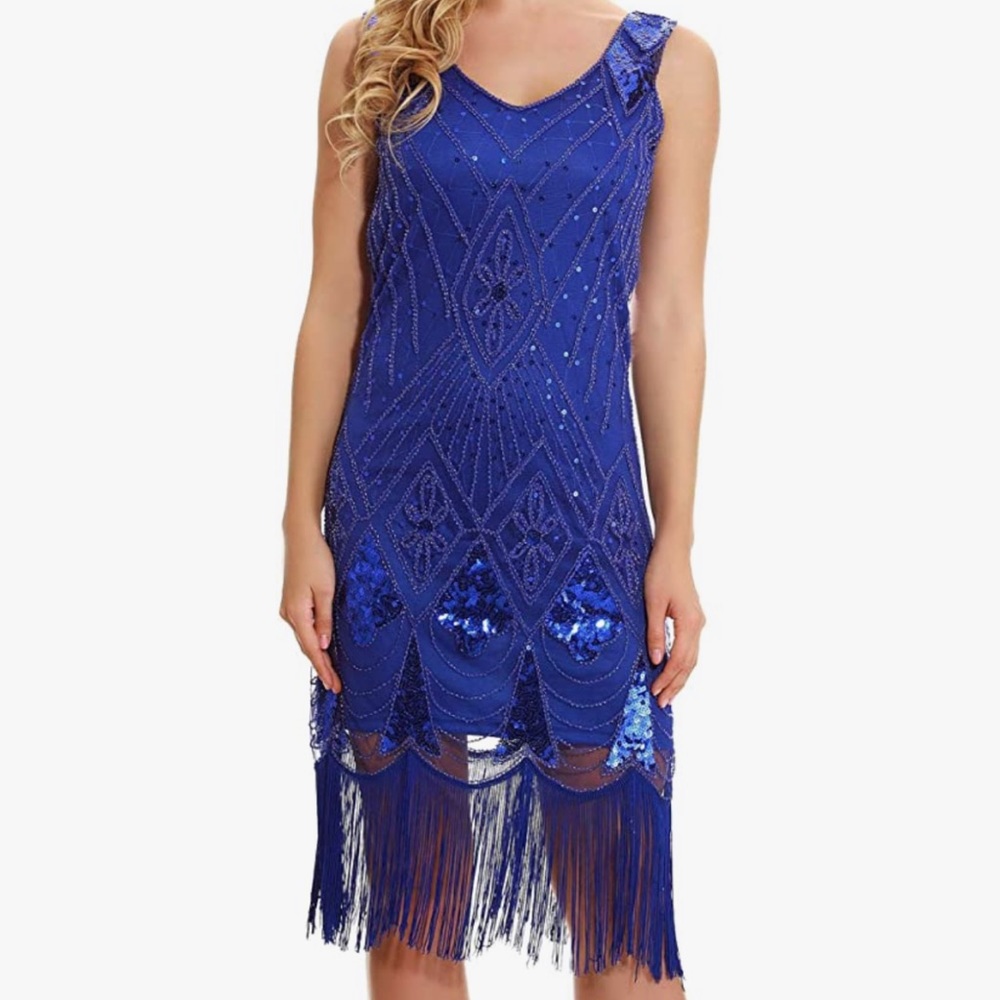 1920 Cocktail Gatsby Themed Art Deco Flapper Dress